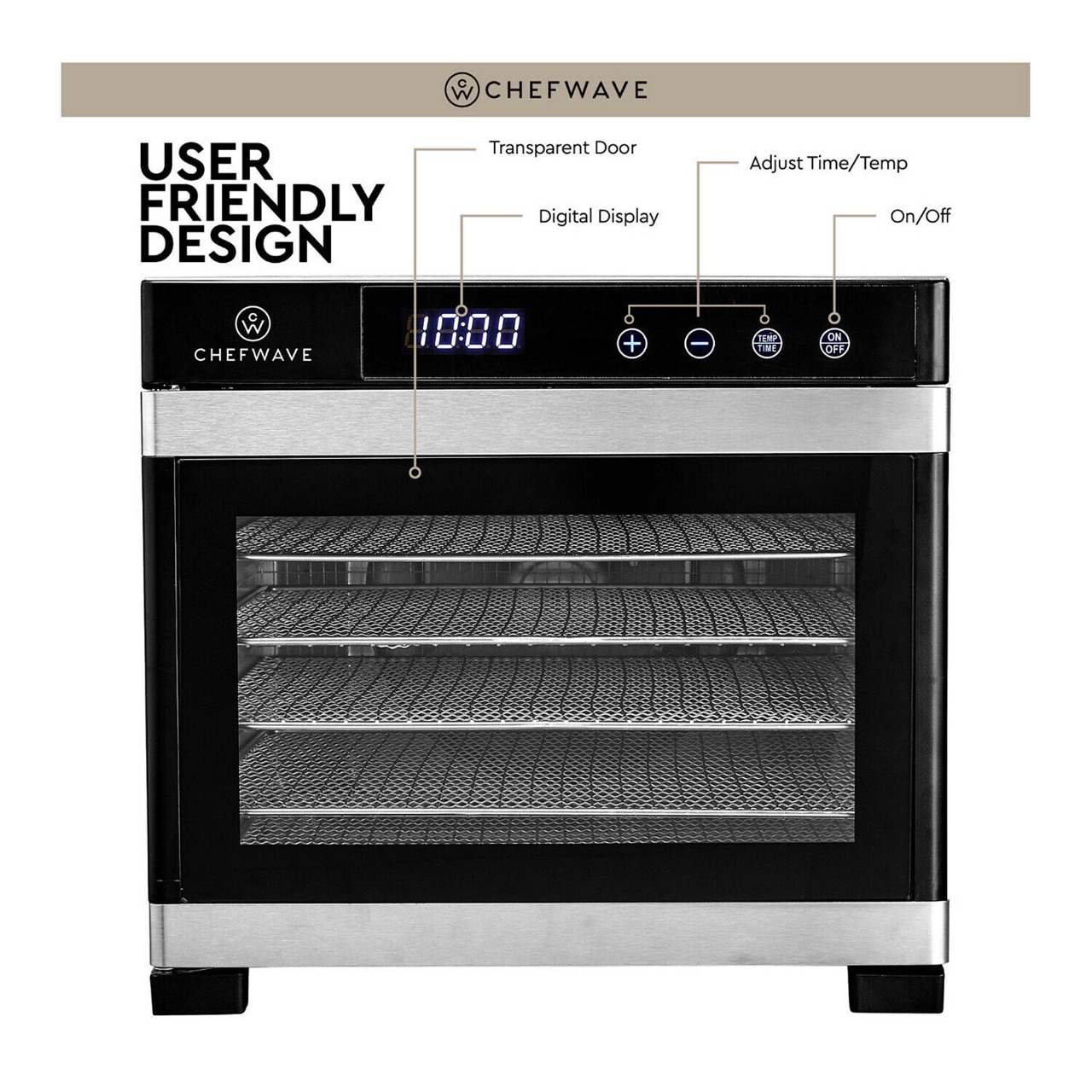 Deshidratador 6 Parrillas Acero Inoxidable Chefwave - miniatura 2
