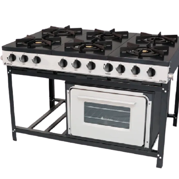 Cocina a gas de 6 quemadores sin horno